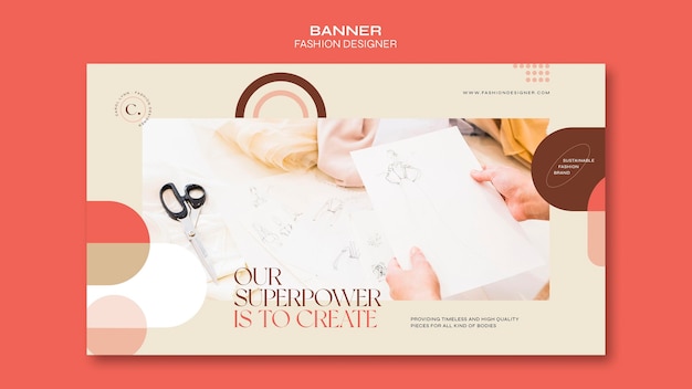 Modèle de bannière de concept de créateur de mode