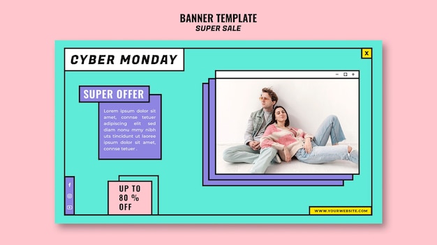 Modèle De Bannière De Concept Cyber Monday