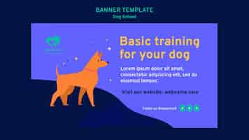 PSD gratuit modèle de bannière de concept d'école de chien