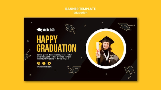 PSD gratuit modèle de bannière de concept d'éducation