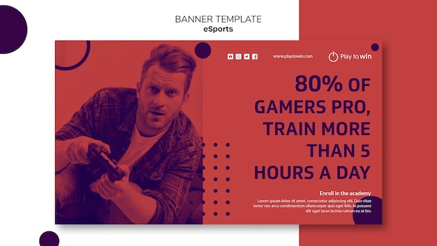 PSD gratuit modèle de bannière de concept esports