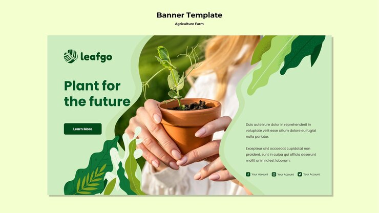 PSD gratuit modèle de bannière de concept de ferme agricole