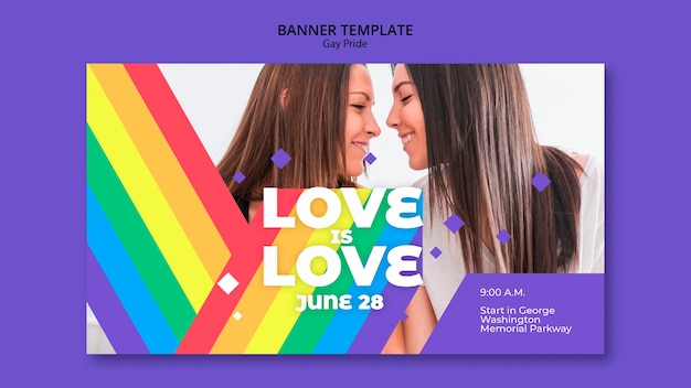 PSD gratuit modèle de bannière de concept gay prinde