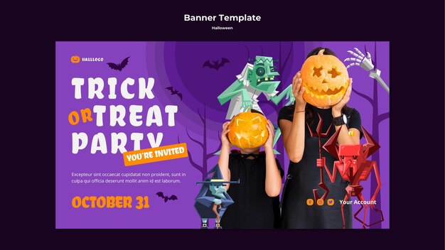 Modèle de bannière de concept Halloween