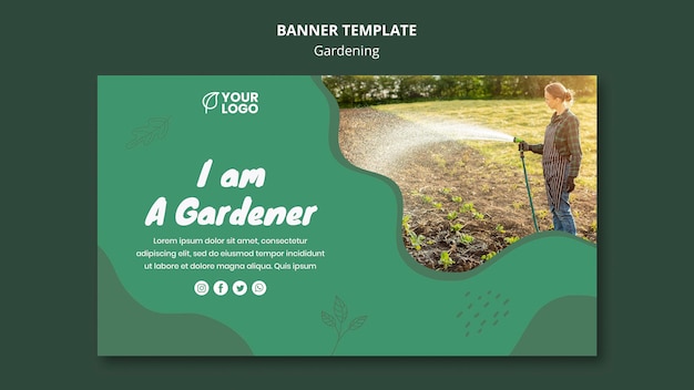 PSD gratuit modèle de bannière de concept de jardinage