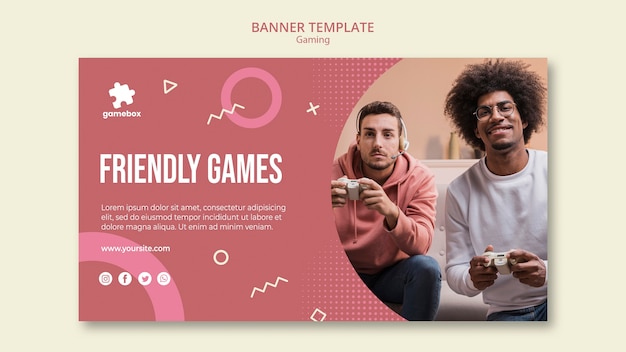 PSD gratuit modèle de bannière de concept de jeu