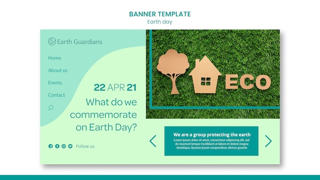 PSD gratuit modèle de bannière de concept de jour de la terre