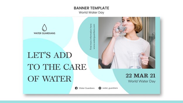 Modèle de bannière de concept de journée mondiale de l'eau