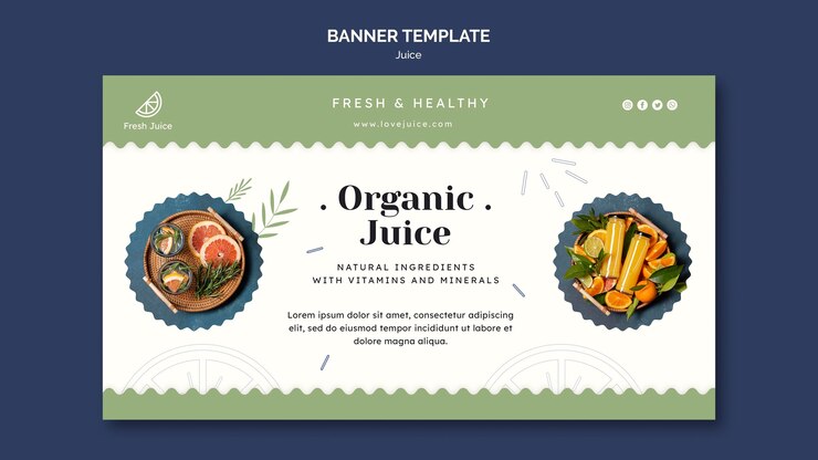 PSD gratuit modèle de bannière de concept de jus