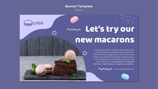 Modèle de bannière de concept de macarons