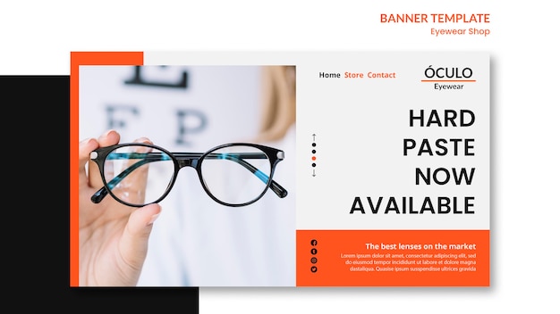 PSD gratuit modèle de bannière de concept de magasin de lunettes
