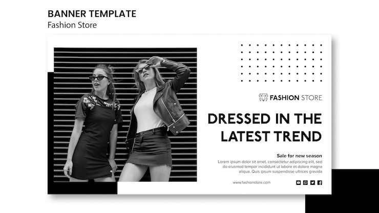 PSD gratuit modèle de bannière de concept de magasin de mode