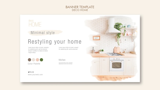 PSD gratuit modèle de bannière de concept maison déco