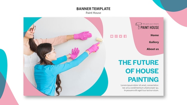 PSD gratuit modèle de bannière de concept de maison de peinture