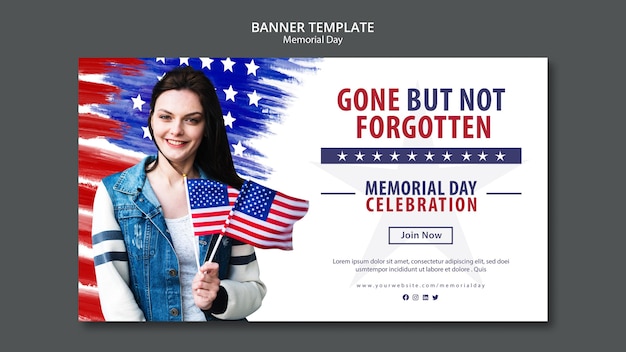 PSD gratuit modèle de bannière concept memorial day