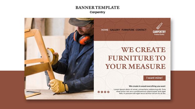 Modèle de bannière de concept de menuiserie