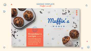 PSD gratuit modèle de bannière de concept de muffins