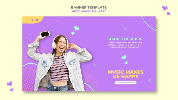 Modèle De Bannière De Concept De Musique