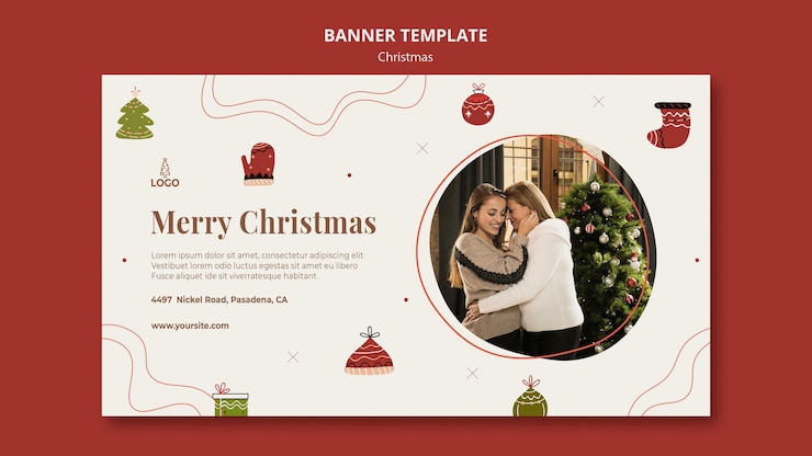 PSD gratuit modèle de bannière de concept de noël