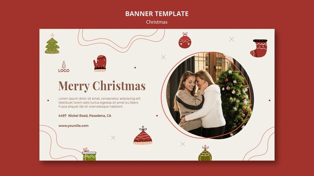 Modèle de bannière de concept de Noël