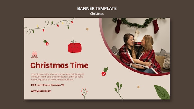 Modèle de bannière de concept de Noël