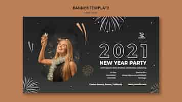 PSD gratuit modèle de bannière de concept de nouvel an