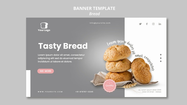 PSD gratuit modèle de bannière de concept de pain