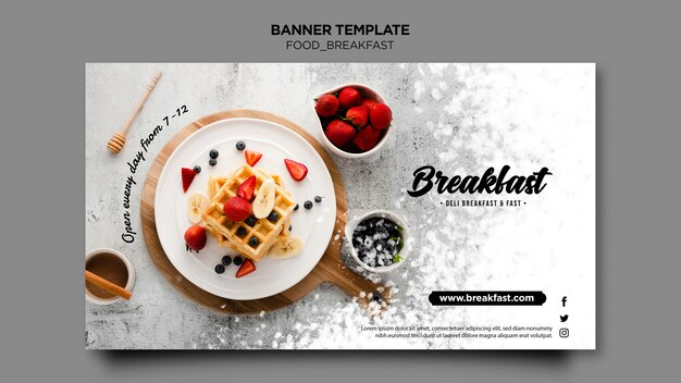 Modèle de bannière de concept de petit déjeuner