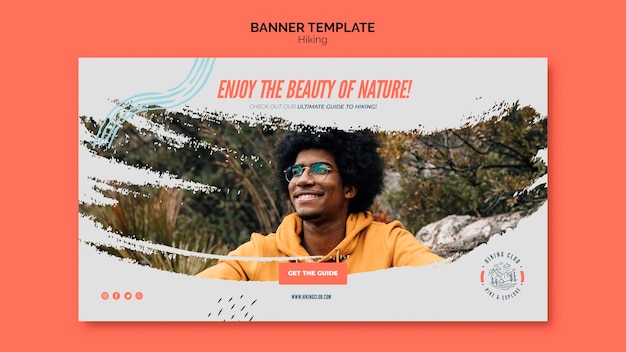 PSD gratuit modèle de bannière de concept de randonnée