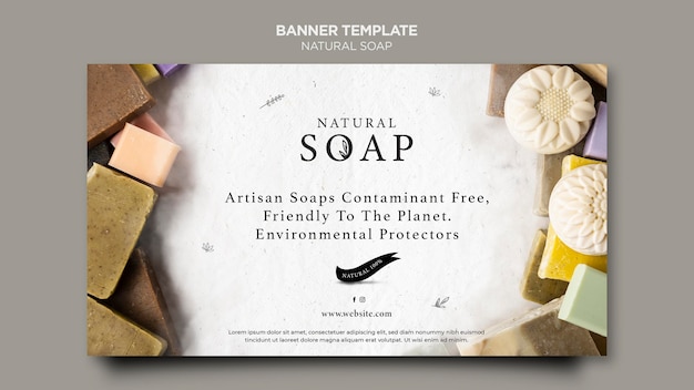 PSD gratuit modèle de bannière de concept de savon naturel