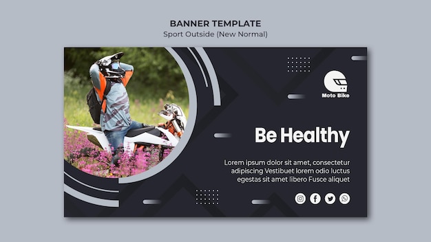 PSD gratuit modèle de bannière de concept de sport