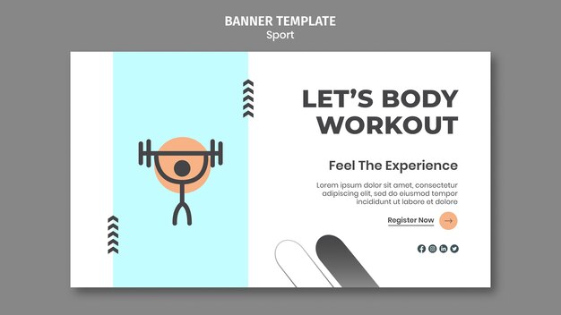 Modèle de bannière de concept de sport