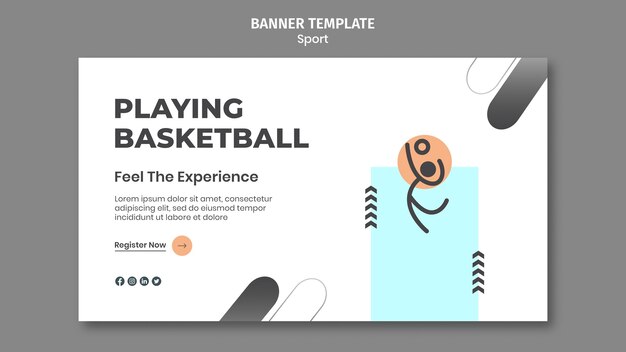 Modèle de bannière de concept de sport