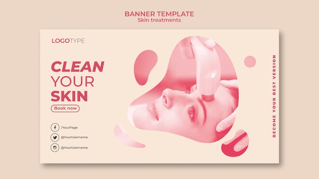 PSD gratuit modèle de bannière de concept de traitement de la peau