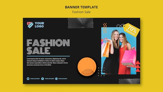 PSD gratuit modèle de bannière de concept de vente de mode