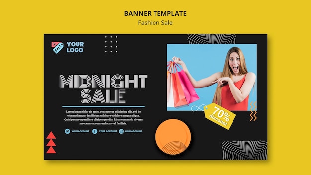 PSD gratuit modèle de bannière de concept de vente de mode