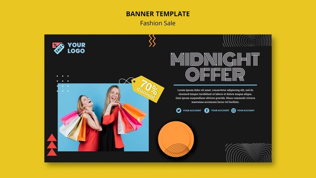 Modèle de bannière de concept de vente de mode