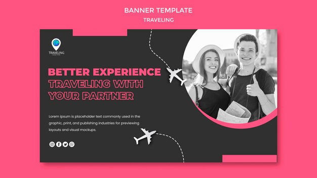 PSD gratuit modèle de bannière de concept de voyage
