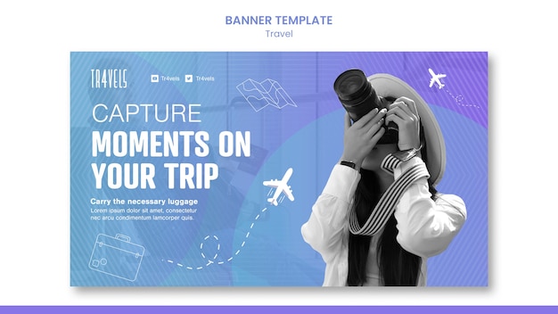 PSD gratuit modèle de bannière de concept de voyage