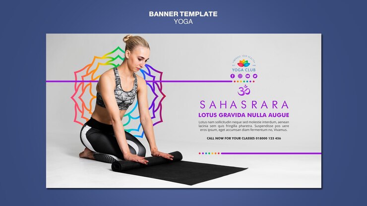 PSD gratuit modèle de bannière de concept de yoga