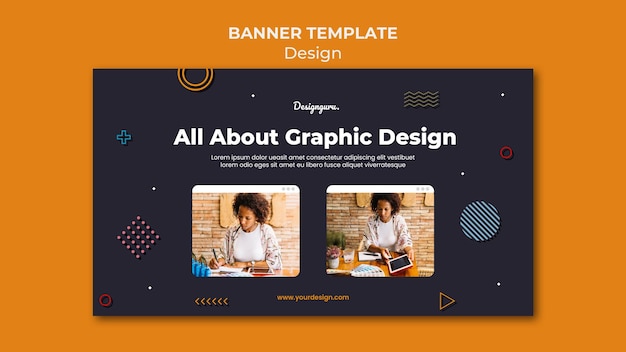 Modèle de bannière de conception graphique avec photo