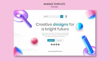 PSD gratuit modèle de bannière de conceptions 3d créatives