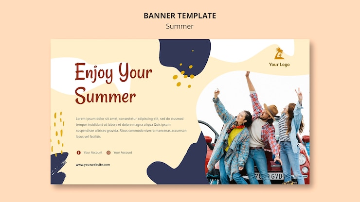 PSD gratuit modèle de bannière conceptuelle d'été