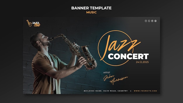 Modèle De Bannière De Concert De Jazz