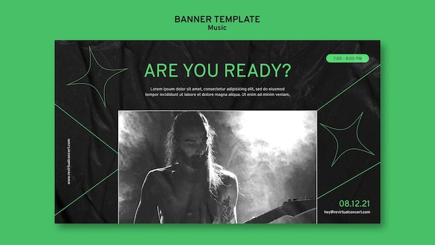 PSD gratuit modèle de bannière de concert virtuel