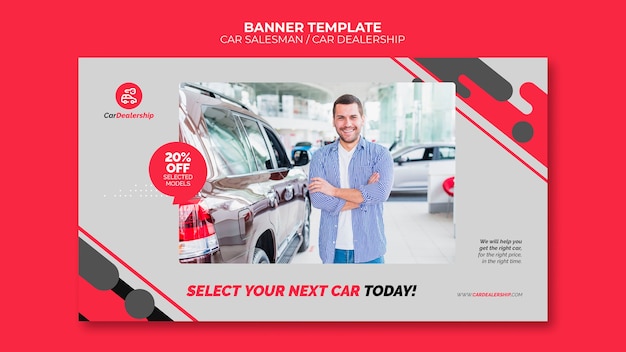 Modèle De Bannière De Concessionnaire Automobile Avec Photo