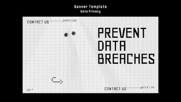 Modèle de bannière de confidentialité des données design plat