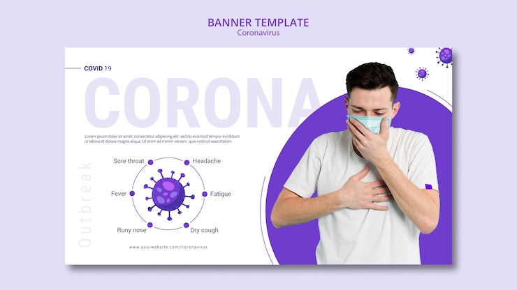 PSD gratuit modèle de bannière de coronavirus