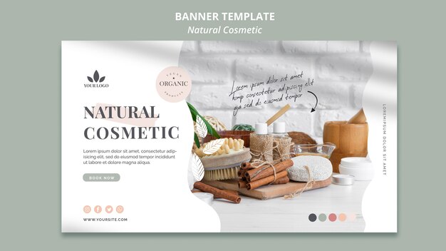 Modèle de bannière de cosmétiques naturels
