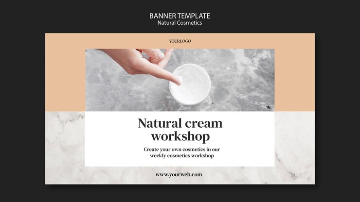 PSD gratuit modèle de bannière de cosmétiques naturels